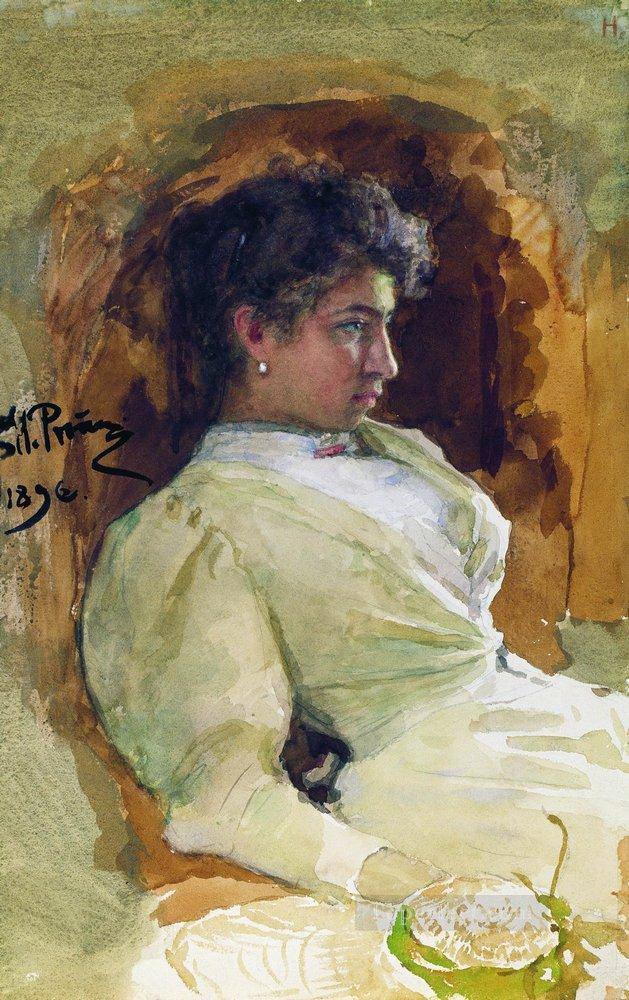 portrait of n i repina 1896 Ilya Repin Oil Paintings